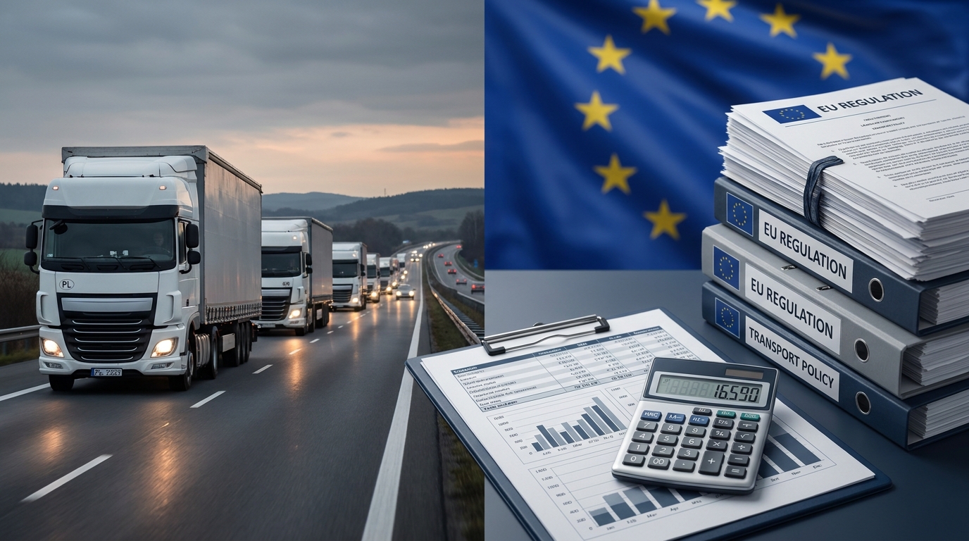 De herziening van de EU-regelgeving inzake sociale premies kan het internationale transport tussen Polen verstoren.rodoWYM