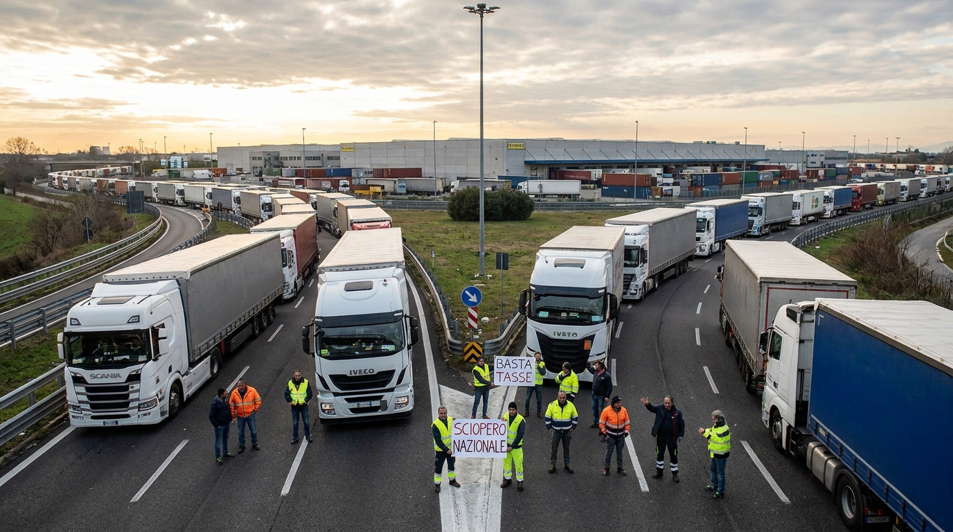 Italienske lastbilchaufførers strejke lammer forsyningskæder i Europa - operationel krise og økonomisk risiko for logistikvirksomheder