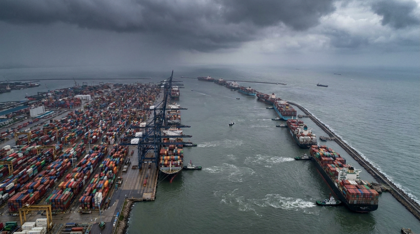 De congestie in containerhavens bereikt een recordhoogte, met meer dan 4,3 miljoen TEU die niet in gebruik zijn.